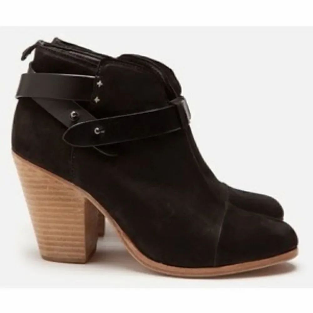 Rag & Bone Women's Harrow Boots Black Leather Suede Size 37 US 7
